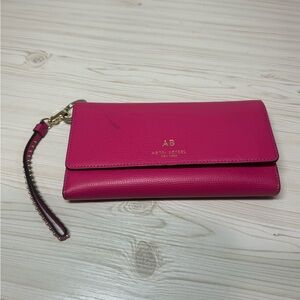 Henri Bendel Uptown Wristlet Organizer Wallet Clutch Credit Cards Hot pink